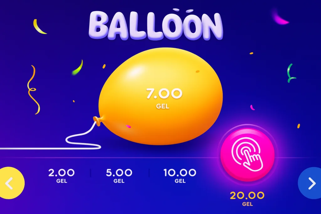 Balloon juego oficial México - interfaz del juego balloon con globo ascendente y multiplicador